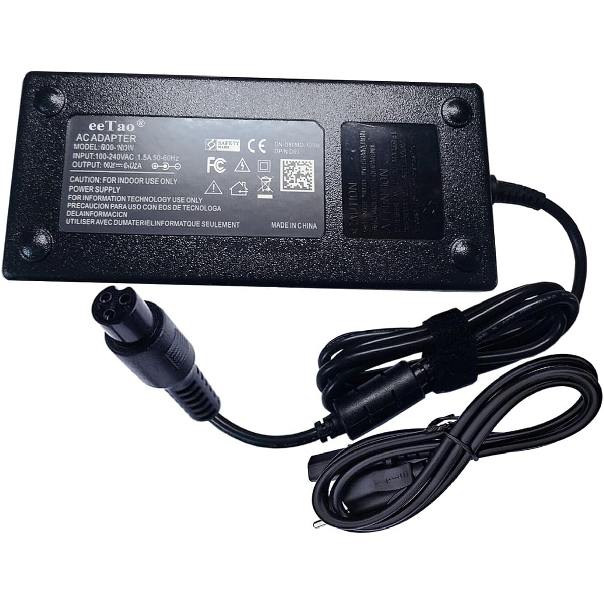 eeTao 3 Prong 54.6V AC/DC Adapter Charger Compatible with MotoTec Pro MT-Dirt-Pro-1500 MT-1500W-Pro MT-Pro-DB 48V Lithium Li-ion Battery 1500W 1600W Model LS-018C20-5452000 54.6VDC 2A Power Supply