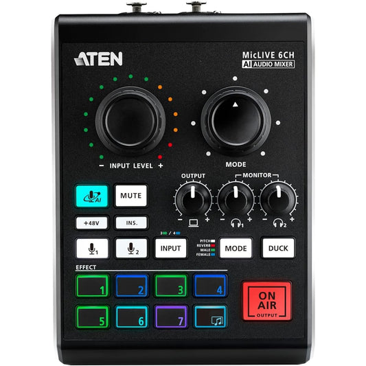 ATEN Tabletop USB Audio Mixer MicLIVE UC8000