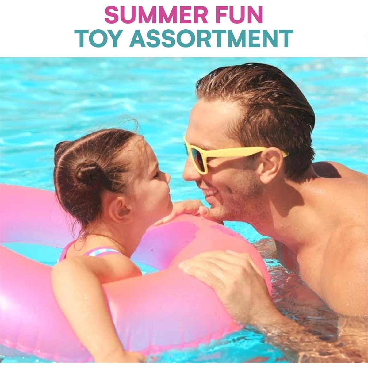 Mega Pool Party and Beach Party Favors - Summer Fun Toys Mega Assortment Bulk Pack of 48 Kids Toys Includes - Kids Sunglasses Party Favors, Inflatable Beach Ball, Water Gun Squirts and Bubbles