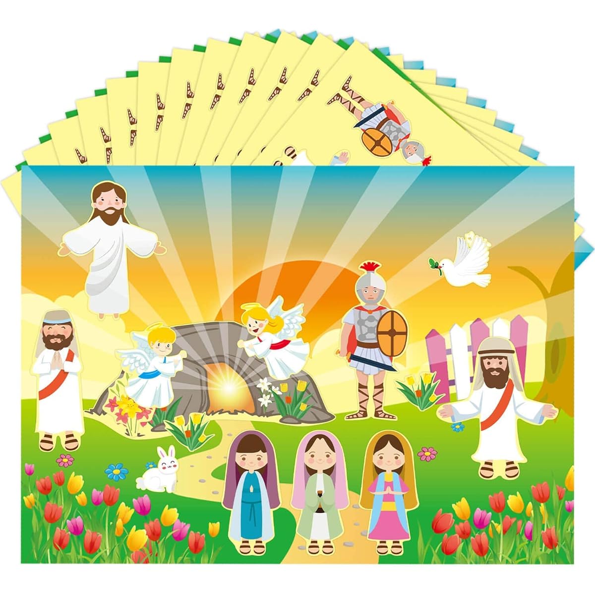 He Lives Stickers Set of 12 Easter Resurrection Stickers for Kids Crafts Activities Games