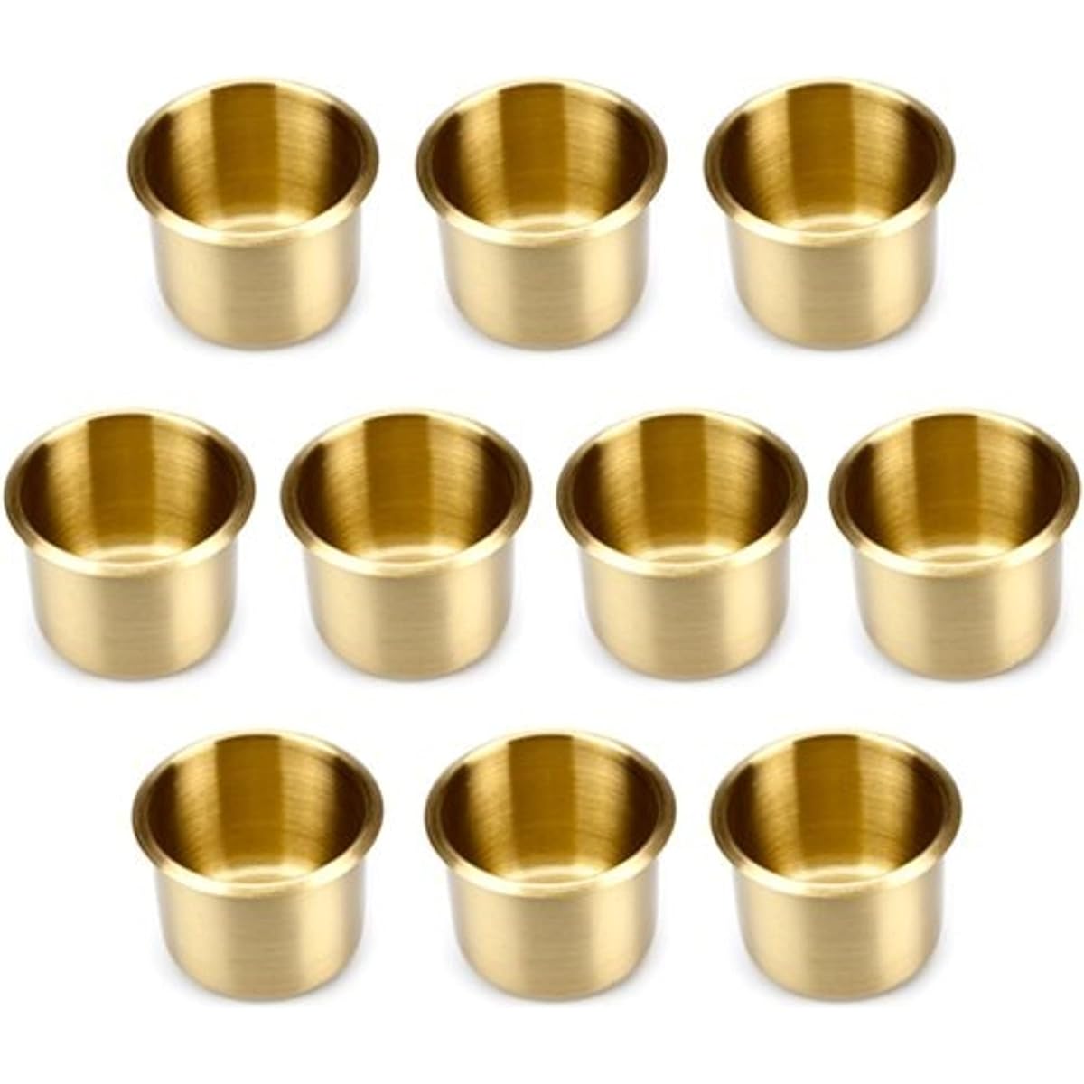 Brybelly Brass Drop-In Cup Holder Set of 10, Standard Size
