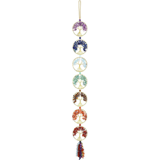 Top Plaza 7 Chakra Stones Healing Crystal Tree of Life Wall Hanging Ornament for Good Luck Reiki Yoga Meditation Protection Mother's Day Mom Gift