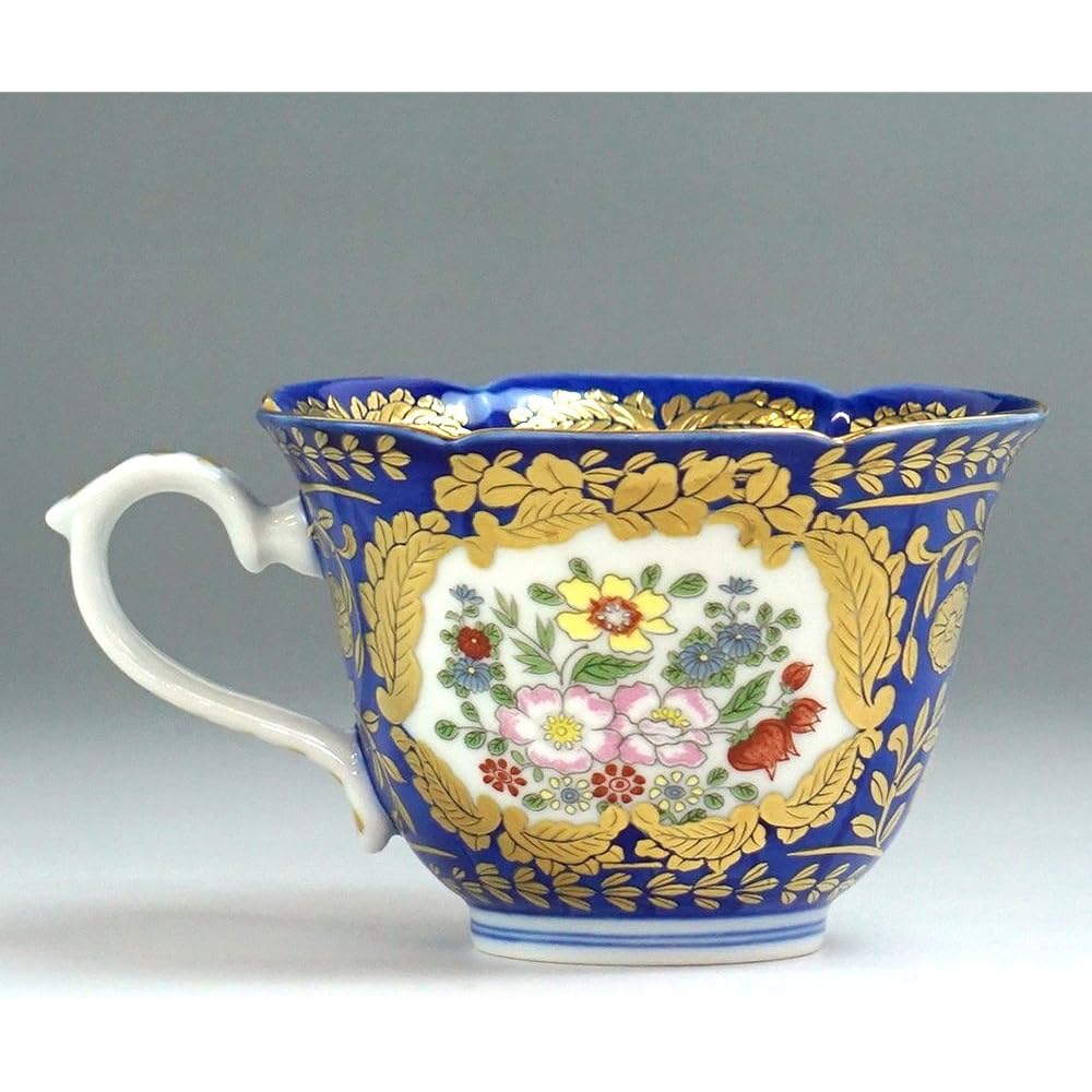 Arita Ware Shobido Main Store Versailles Coffee Bowl and Dish Royal Blue 1222