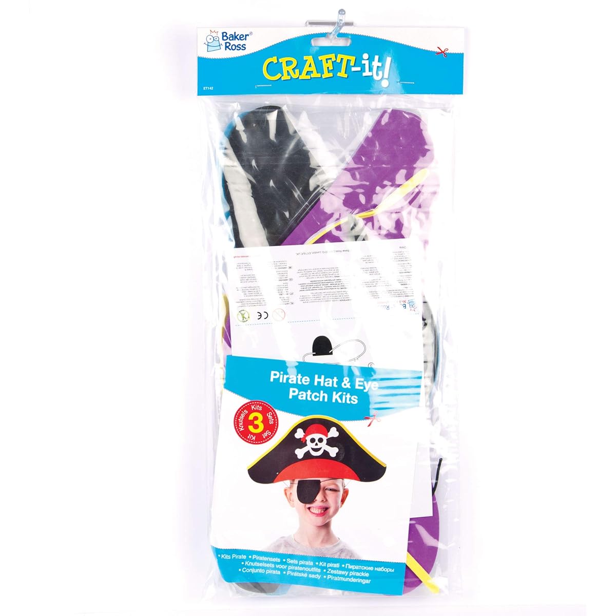 Pirate Hat and Eyepatch Kit (3 Pack)