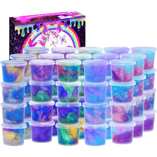 48 Pack Galaxy Putty Slime Party Favors for Kids Girls Boys Adults Non Sticky Stress & Anxiety Relief Wetting Super Soft Sludge Toy