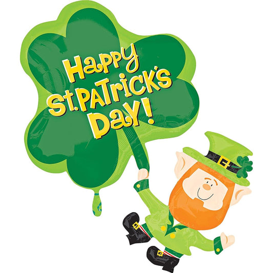 Aluminum Balloon St. Patrick's Day Decoration "72 x 83cm St. Patty's Leprechaun" St Patrick's Day Parade