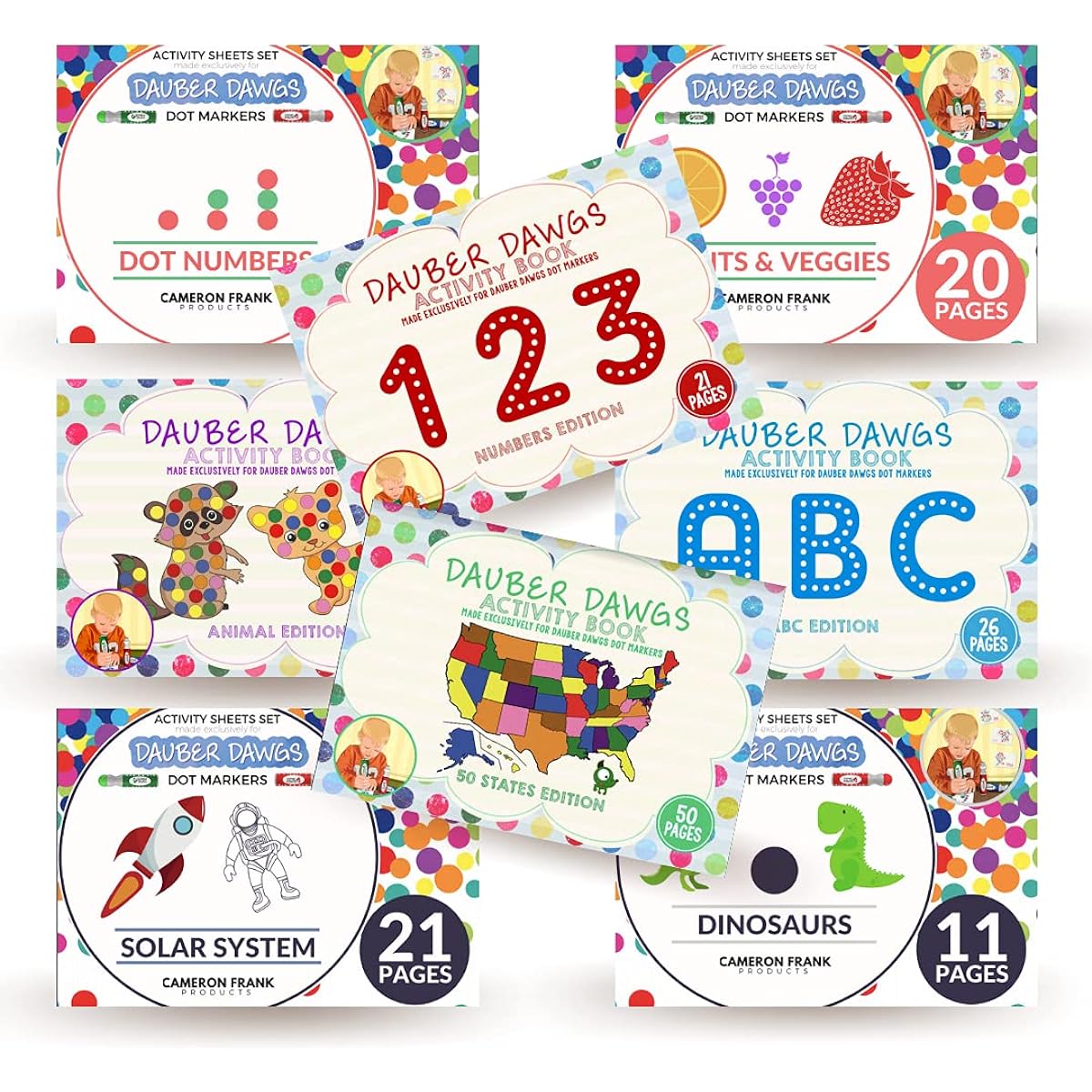 Dauber Dawgs 121 Pages Toddler Activity Book, ABC Numbers & Animals Activity Sheets, Kids Creativity Coloring Book for Dauber Dawgs Dot Markers, Free PDF Book Download