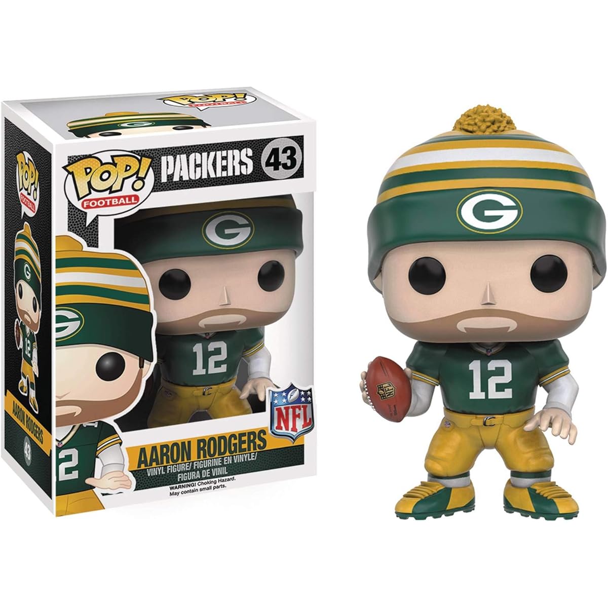 POP Football: Packers - Wave 3 Aaron Rodgers Funko Vinyl Figure (Includes Compatible Box Protector Case)