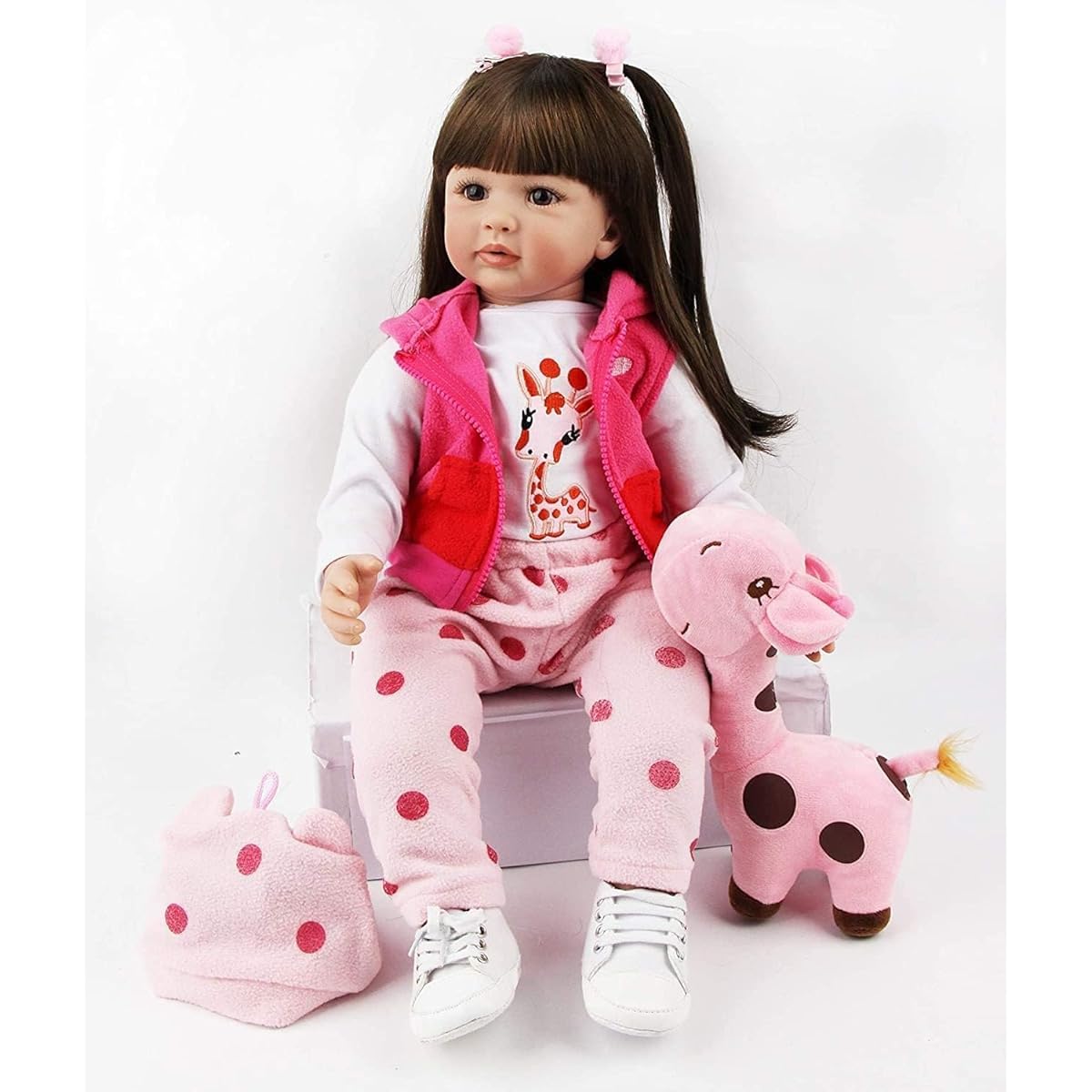 SYP 24inch 60cm Reborn Baby Doll Girl Soft Vinyl Silicone Realistic Infant Newborn Doll Reborn Baby Birthday Christmas Gift