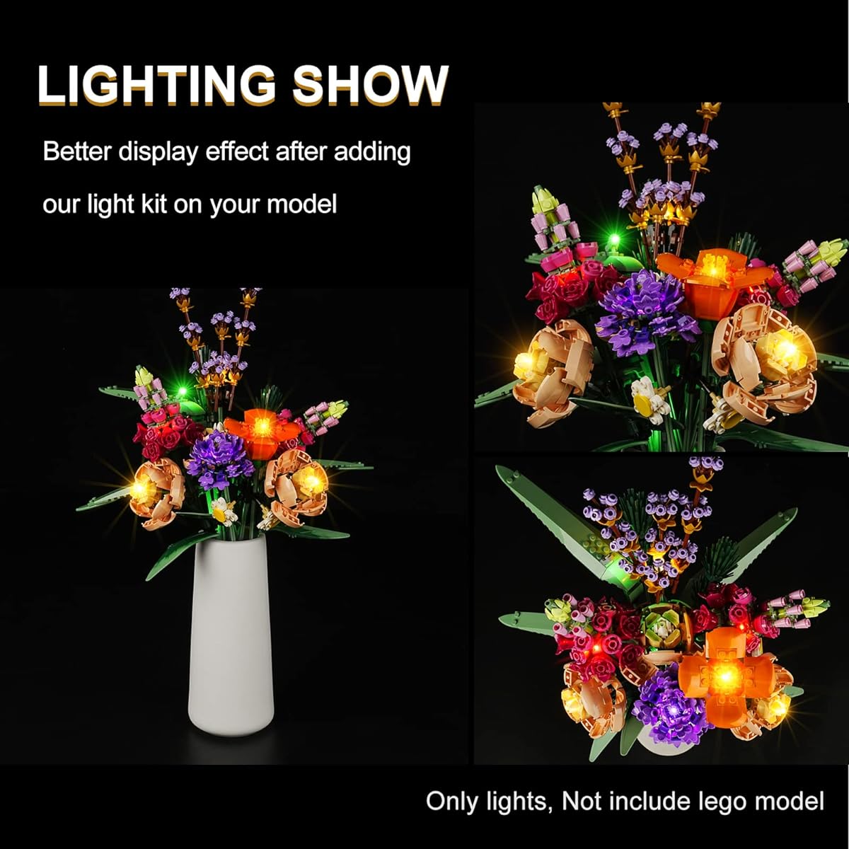 cooldac LED Light Kit for Lego Flower Bouquet 10280 Lighting Kit Compatible with Lego 10280 Flower Bouquet (Light Only, No Lego Model)