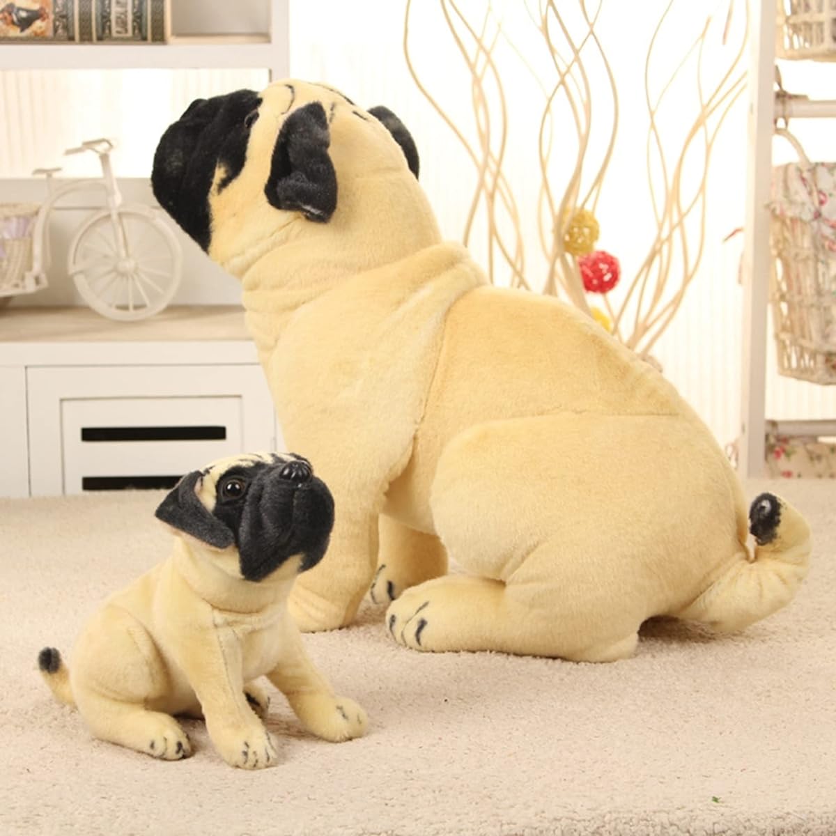 French Bulldog Realistic Plush Toy Cute Soft Fluffy Soft Comfortable to Cuddle Realistic Expression Birthday Present Children's Day Kids Interior Durable Respect for the Aged Day Dog Pet Mother