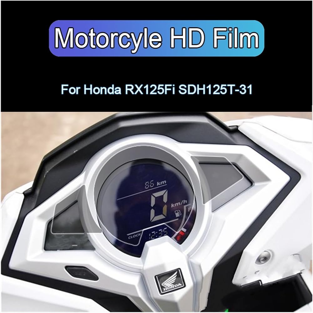 Fits for Honda SDH125T-31 RX 125 Fi Motorcycle Speedometer Scratch PET Protective Film Dashboard Screen Instrument Protection Protector Instrument (Color : 2 psc)