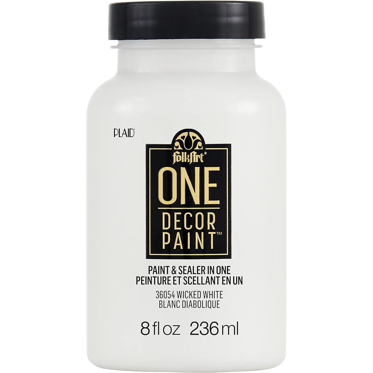 FolkArt 36054 One Décor Paint 8oz Wicked White