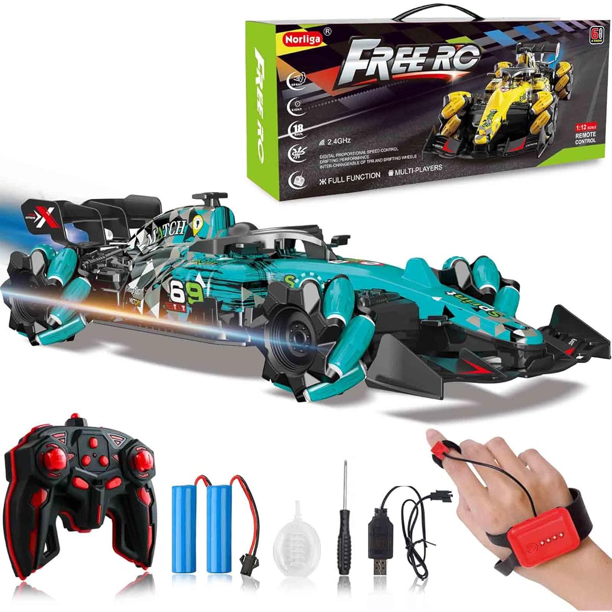 F1 remote control car for kids (green)