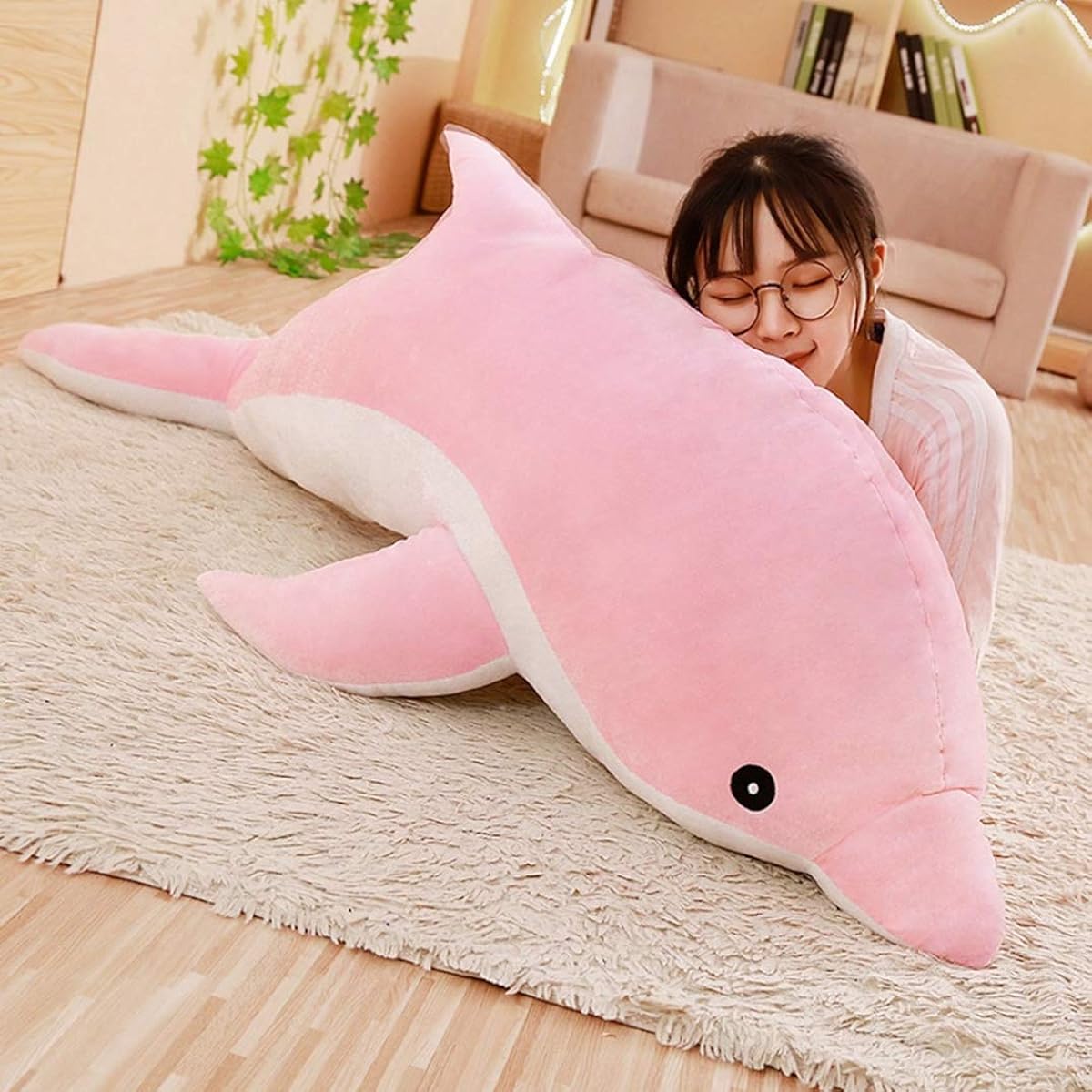 Cute stuffed animal body pillow, 140cm, blue, cushion, comfortable, sleep aid, body pillow, pink 01, animal body pillow, sleeping pillow, gift, stuffed animal, dolphin, multi-functional, side sleeping, cute, 100cm