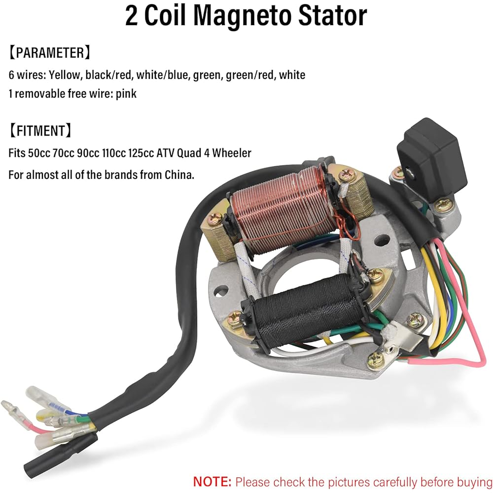Fully Electric Stator Coil CDI Wiring Harness for 4 Stroke ATV KLX 50cc 70cc 110cc 125cc ATV Wiring Harness