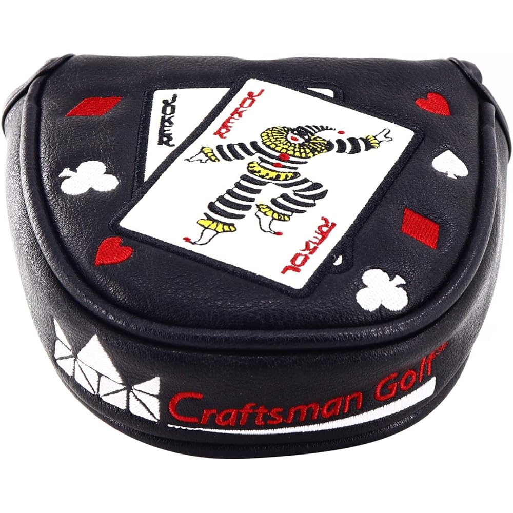 CRAFTSMAN (Craftsman) Lucky Call Cool Jack Putter Cover Golf Head Cover Compatible with Mallet 1 Piece Single Magnetic Closure 2 Colors (Black & White)