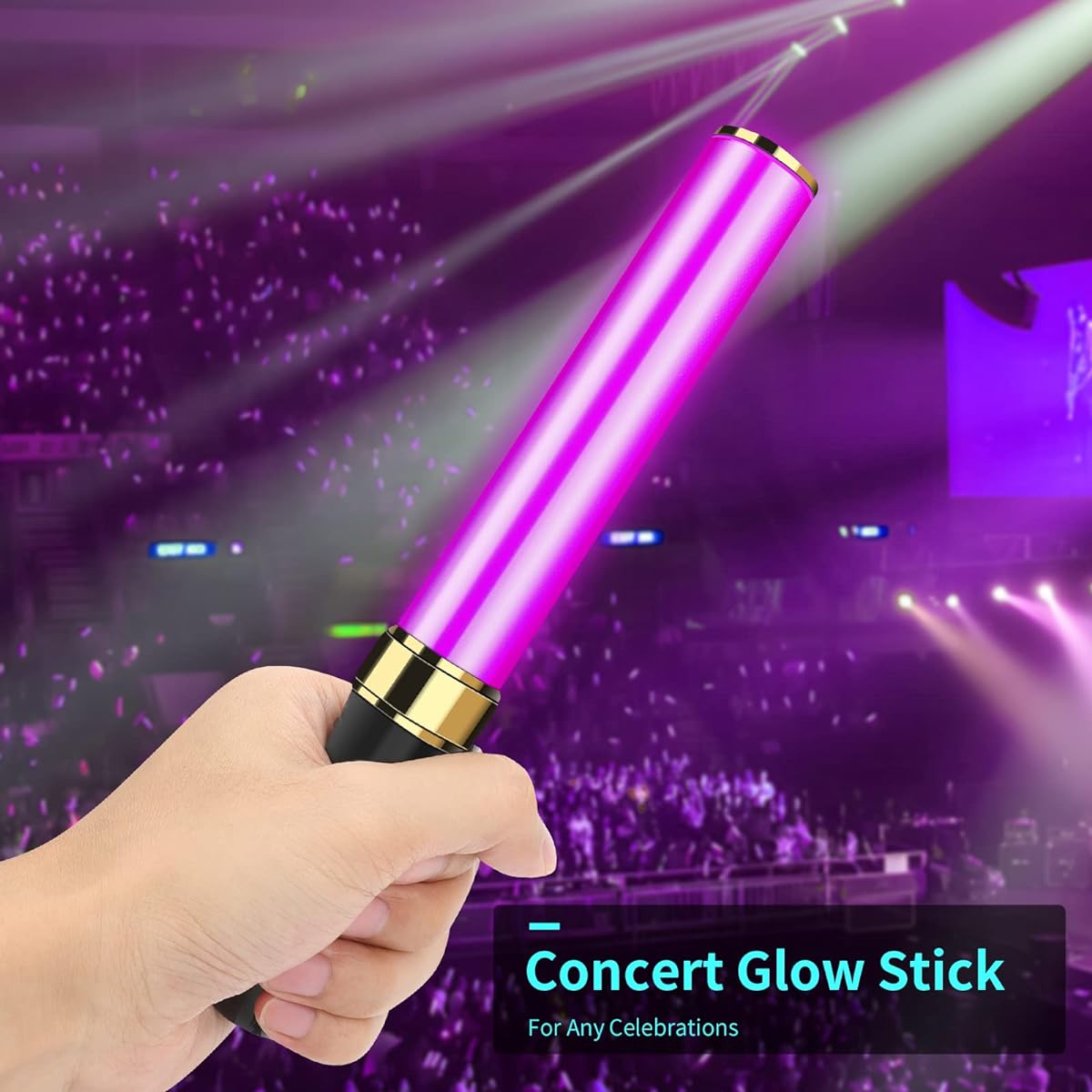 HEKAVIUX 24 Multi Color Bright LED Glow Sticks 3 Strobe Modes Battery Powered Party Flashing Lights Festival Rave Birthday Concert Party Supplies