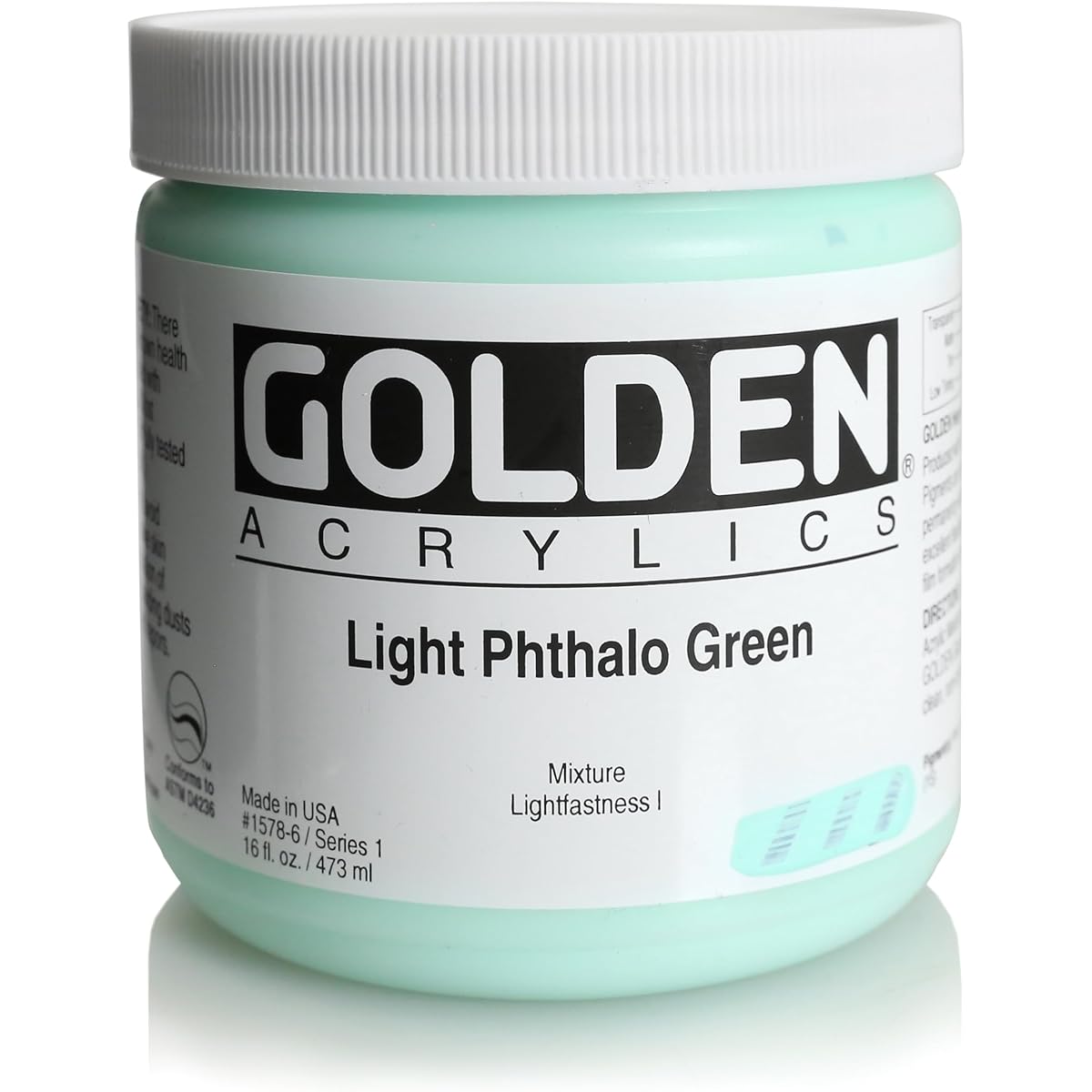 Golden Heavy Body Acrylic - Light Phthalo Green - 16 oz Jar