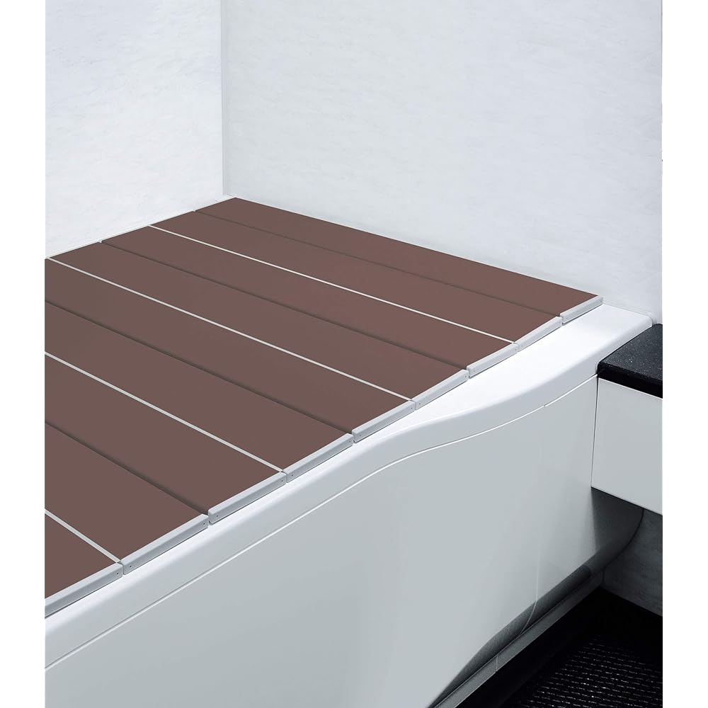 Oe Compact Bath Lid Brown Width 80 x Length 140.5 cm Next Ag Ultra Thin Slim Design Antibacterial and Mildew Resistant W-14