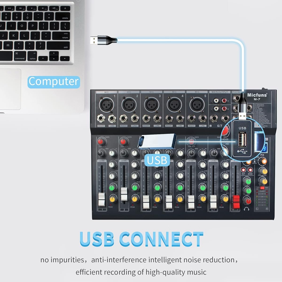 Micfuns M7 Unpowered Recording Mixer (F7)