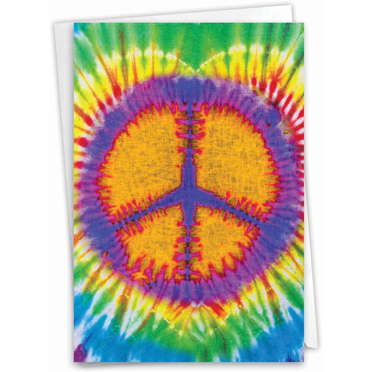 NobleWorks Tie Dye Peace - Birthday Greeting Card with Envelope (4.63 x 6.75 inches) - C9163ABDG