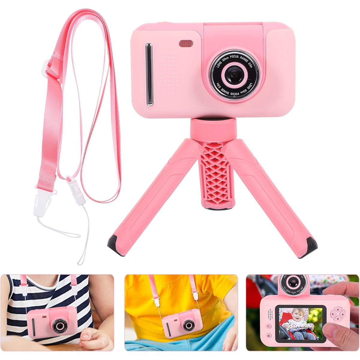 Frcolor 1 Set Lovely Kids High Definition Digital Camera Handheld Selfie Camera Children Gift