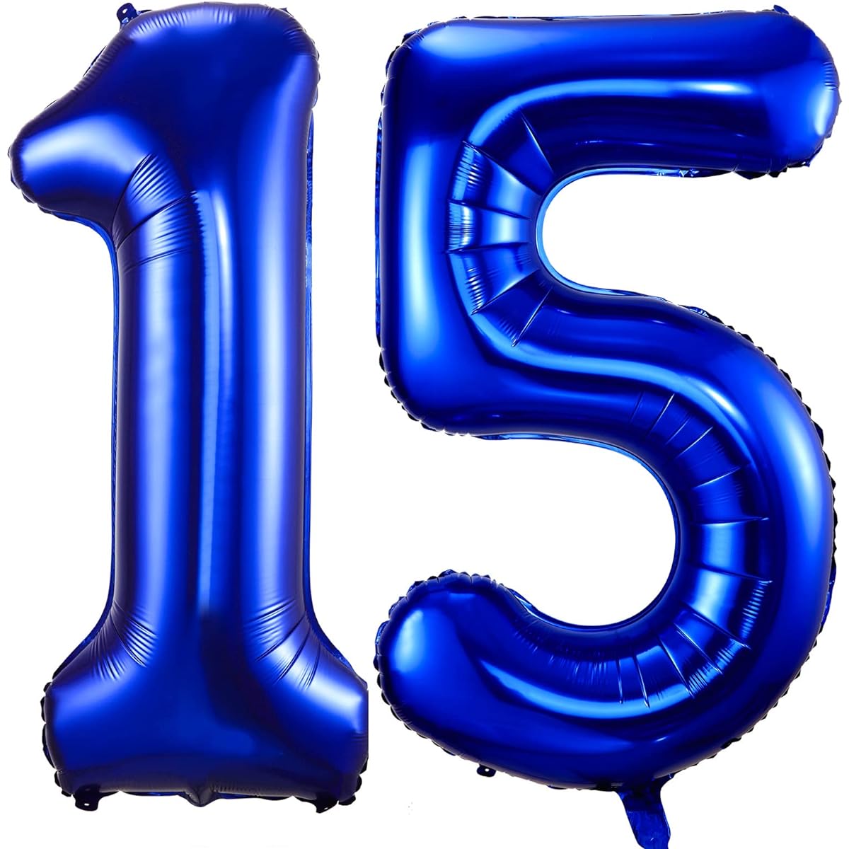 Navy Blue Number 15 Balloons, 40 Inch Dark Blue 15 or 51 Birthday Balloons, Large Foil Mylar Number Digital Balloons for Birthday Party, Graduation, Baby Shower, Anniversary Decorations