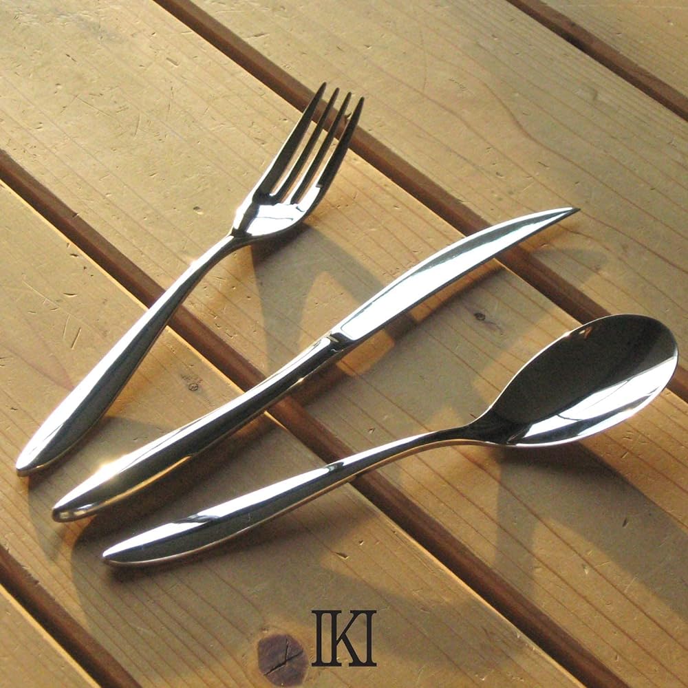 Nagao IKI Dinner Cutlery Set, Phoenix, 3 Pieces, 18-8 Stainless Steel, Wooden Box, Made in Japan