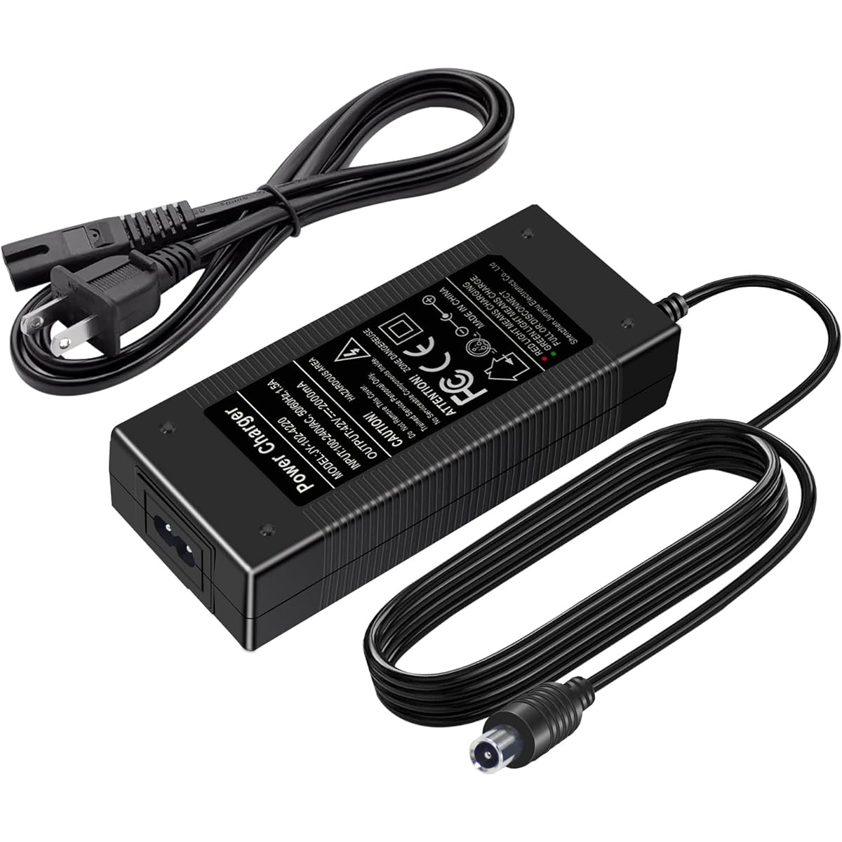 FRISATPOW 42V 2A Charger Power Adapter for 36V Li-ion Battery Compatible with Bird, Lime, Lime-S, Skip, Spin, Ninebot G30LP E22 E25 E45 ES1 ES2 AirT15 xiaomi M365 Charger