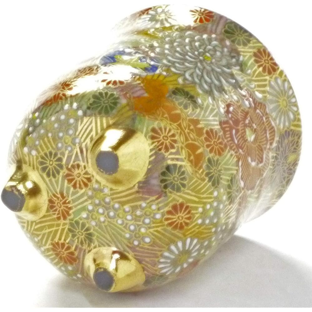 Kutani ware [Three-legged teacup] Kaga's lords and princesses Kibun (Kinhanazume)