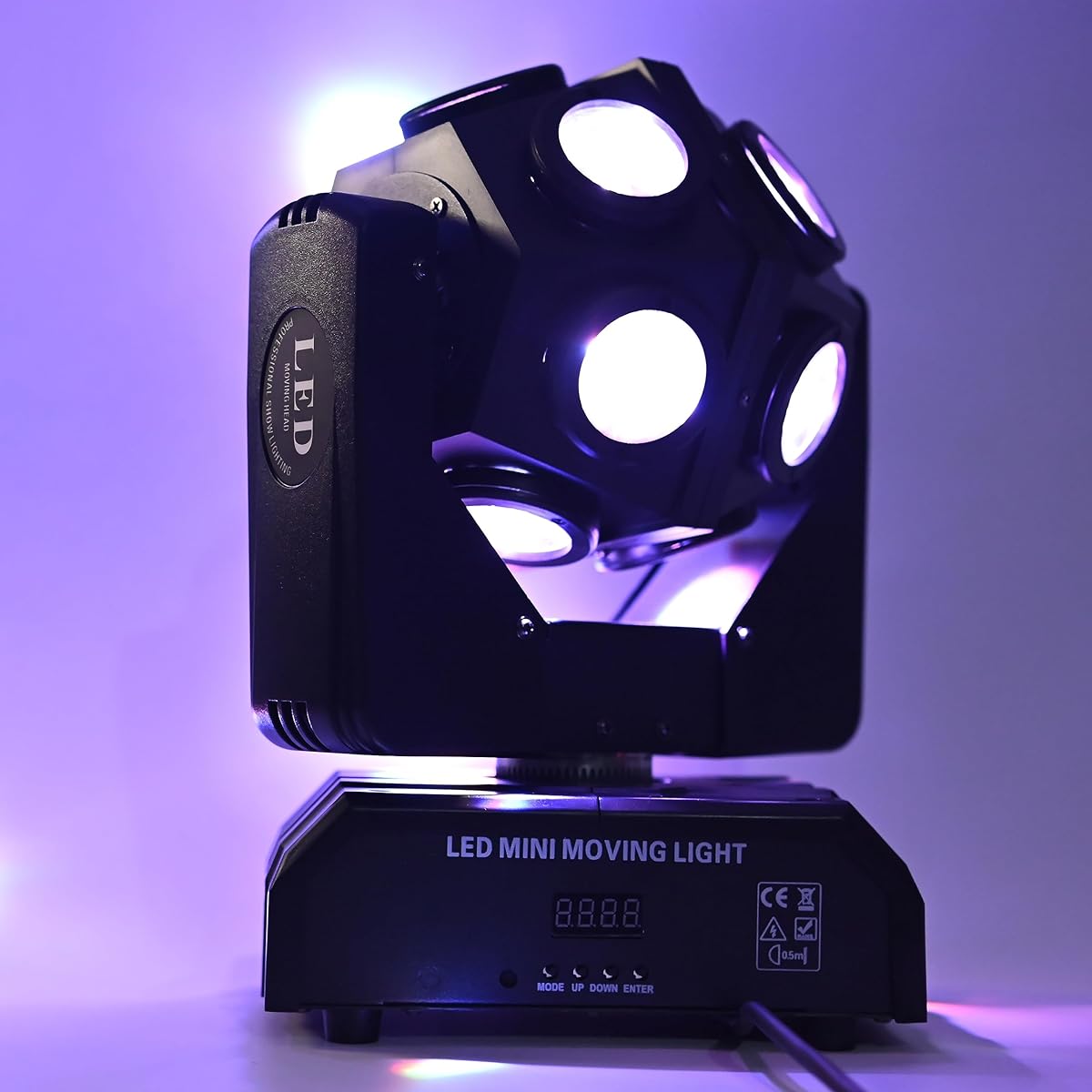 Moving Head DJ Light Party RGBW LED Beam Light DMX 512 Strobe Light Sound Activated 360° Rotation Stage Lighting Equipment Event DJ KTV Disco Wedding Concert Festival