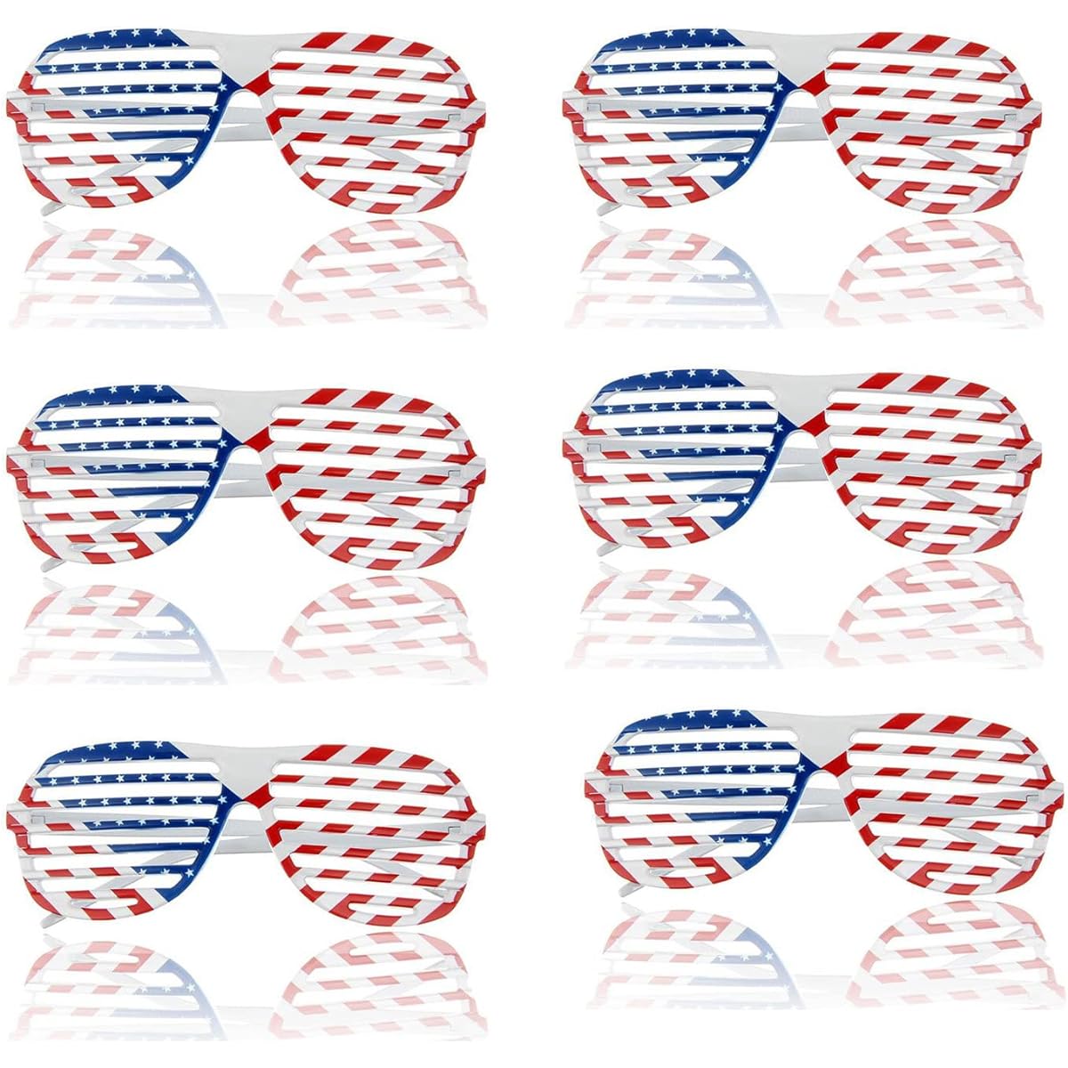 KARMOGSO American Flag Sunglasses, USA Patriotic Flag Sunglasses, Fun Express Free Eyewear for Independence Day Party Props