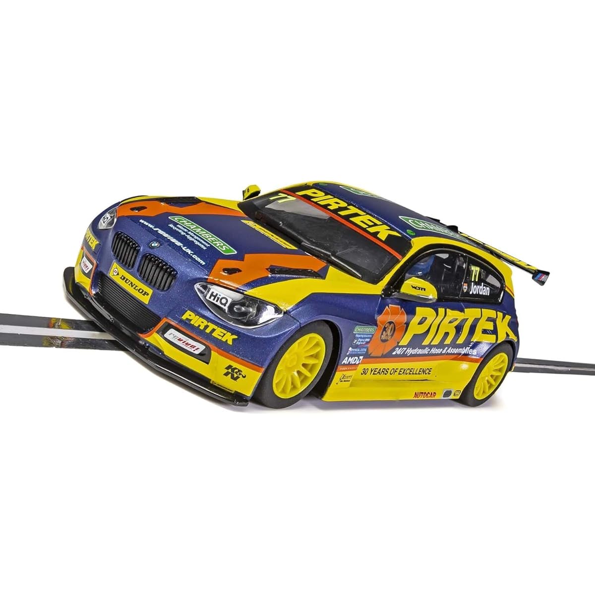 Scalextric 125i BTCC 2018 Andrew Jordan 1:32 Slot Race Car C4018 Yellow & Blue
