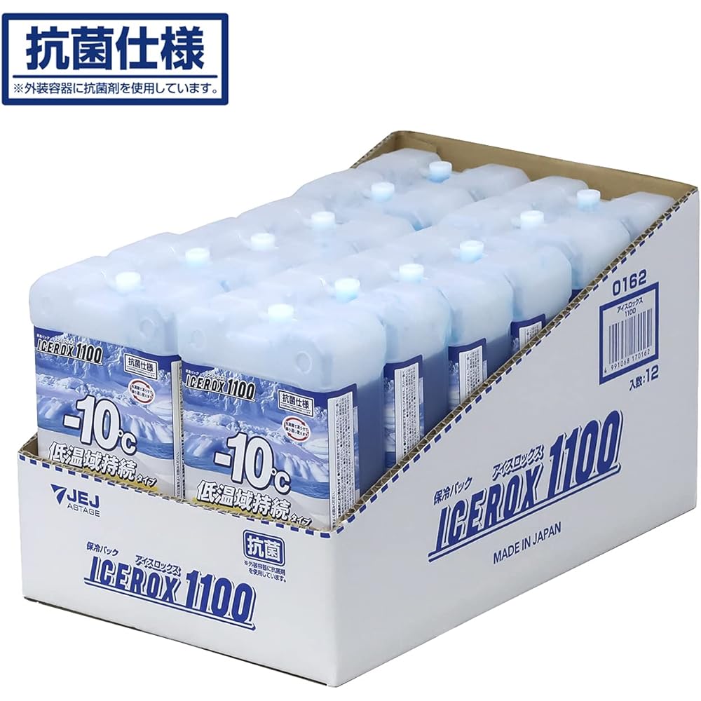 JEJ Astage Cold Pack Hard Low Temperature Range (approximately -15℃~0℃) Type Made in Japan Ice Rocks 1100 [Set of 12]