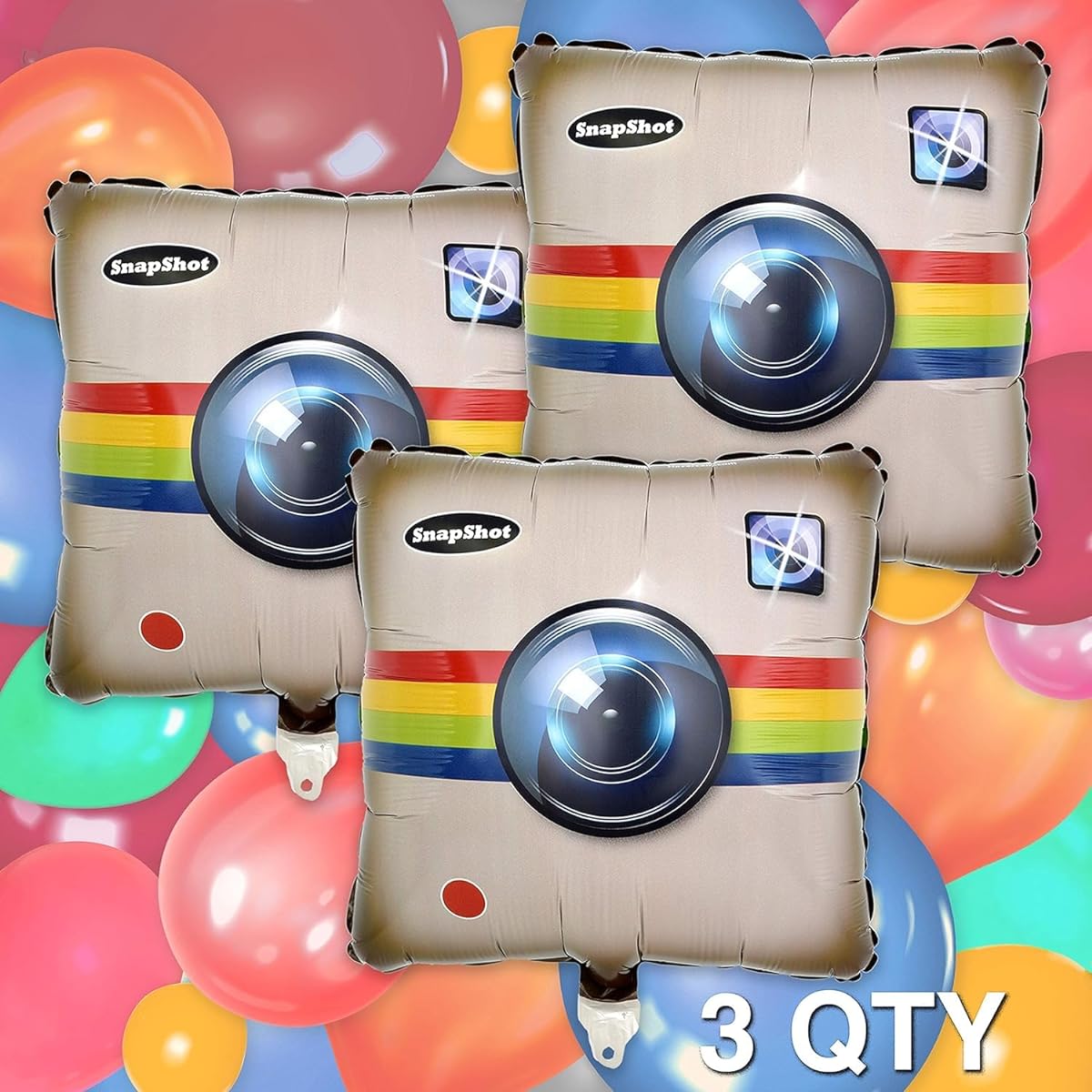 Havercamp Social Media 18" Snapshot Logo Square 3 Piece Mylar Balloons Social Media Party Collection