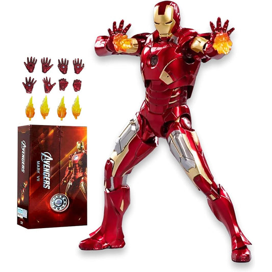 LonullyMege Iron Man MK7 Collectible Action Figure 7-inch 10th Anniversary Metal Texture Paint Movable Mark Model Toy (MK VII)