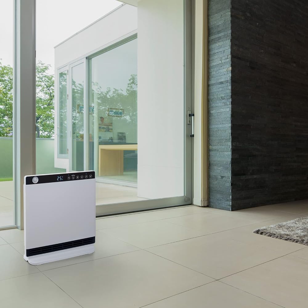 Three Up Human Detection/With Room Temperature Sensor 1200W Powerful Heating Equipment Large Air Volume Panel Ceramic Heater Heat Wide Middle White CH-T2230WH