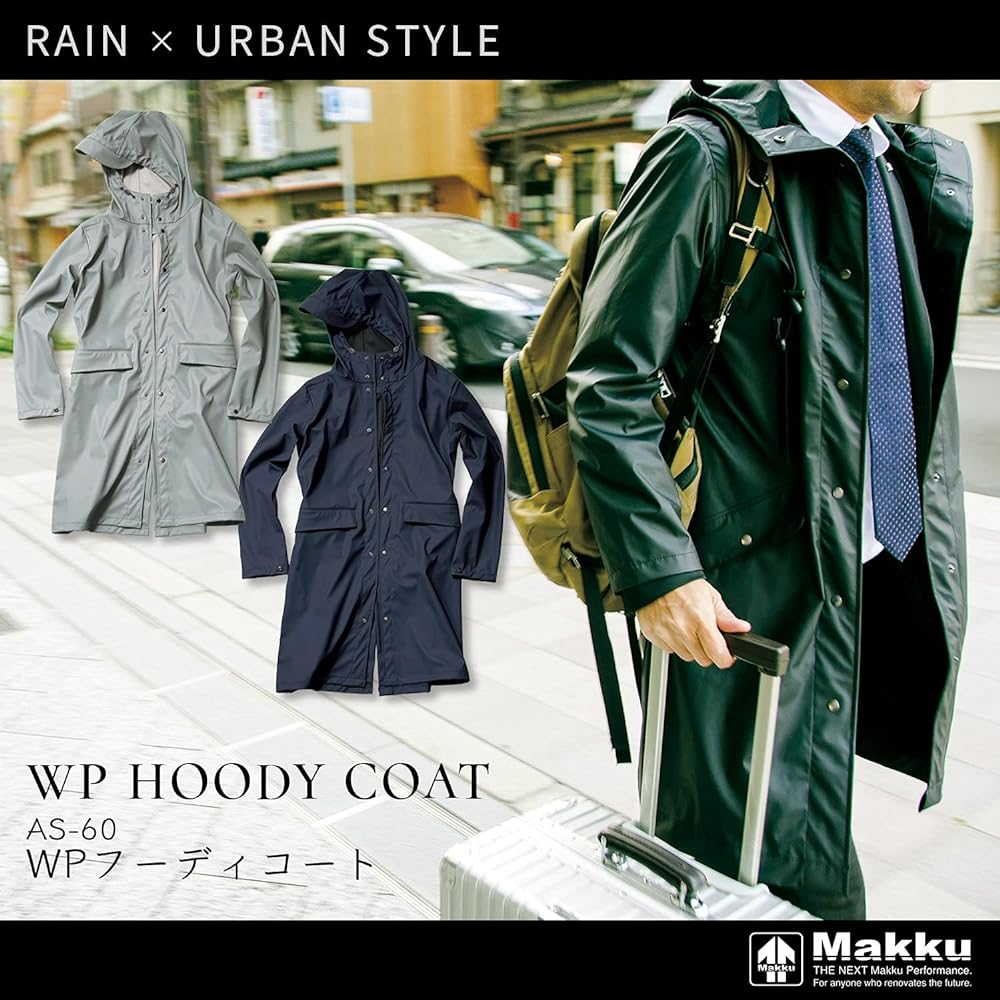 [Mac] Raincoat (Water Pressure Resistance: 10000mmH2O) (Cuff Button Adjustment) (Food Drawcord Adjustment) (Lining/Tricot Bonding) Navy M