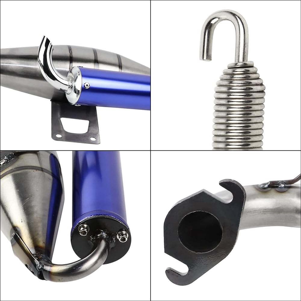 FLYPIG Exhaust Pipe with Expansion Chamber for Honda AF18 AF24 AF27 AF28 AF30Dio Exhaust System Muffler Pipe Elite Sym 50 SR50 SK50 SYM DD50 Arnada 50 Dio 50 DD50 Jolly 50)