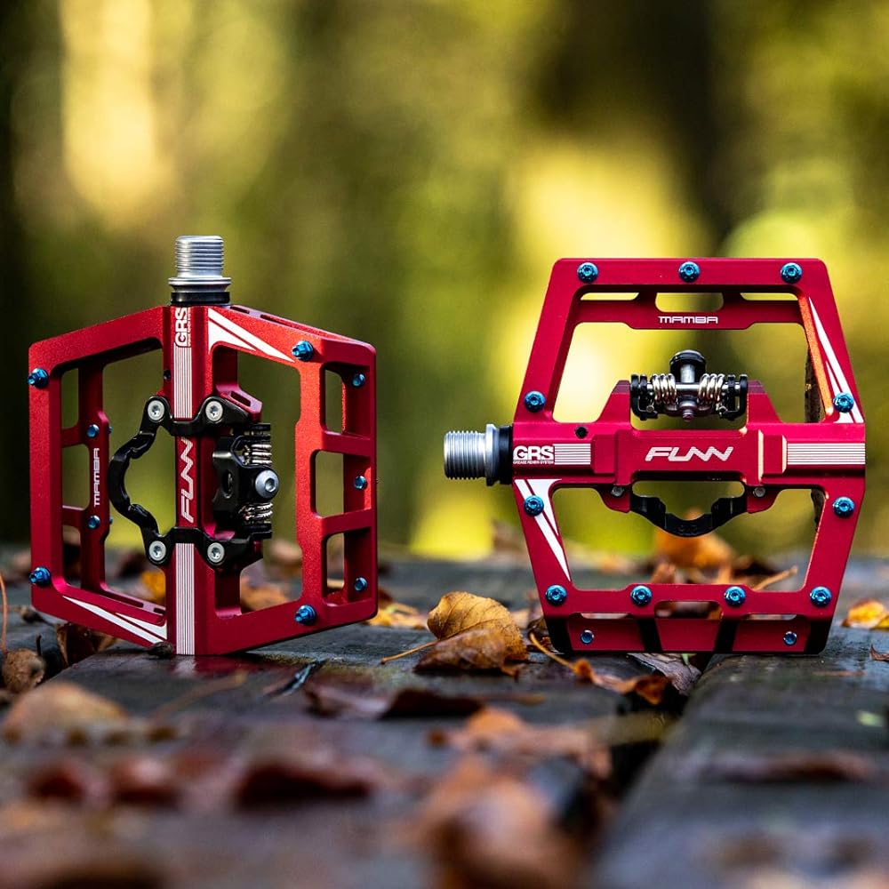 Funn Mamba Binding Pedal - Single Side SPD Compatible Mountain Bike Pedals - Single Side Flat Pedals - Suitable for Mountain Bikes, BMX Bicycles, Gravel Bicycles, Bicycle Pedals, 9/16" Steel Axle