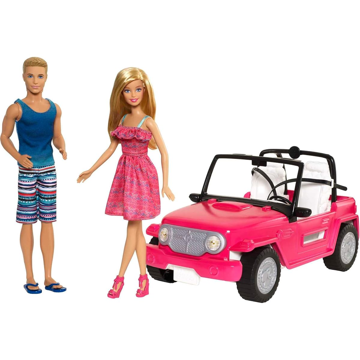 [ exclusive] Barbie Barbie and Ken Beach Cruiser [Dress-up dolls and vehicles] [Doll and accessories included] [Ages 3 and up] CJD12