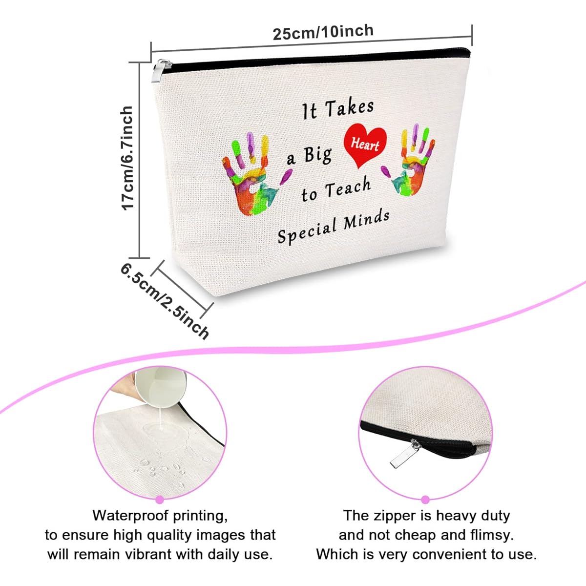 Special Education Teacher Gift Makeup Bag Women Funny Birthday Gift ASL Disabler Teacher Gift Retirement Gift Travel Cosmetic Pouch Christmas Gift