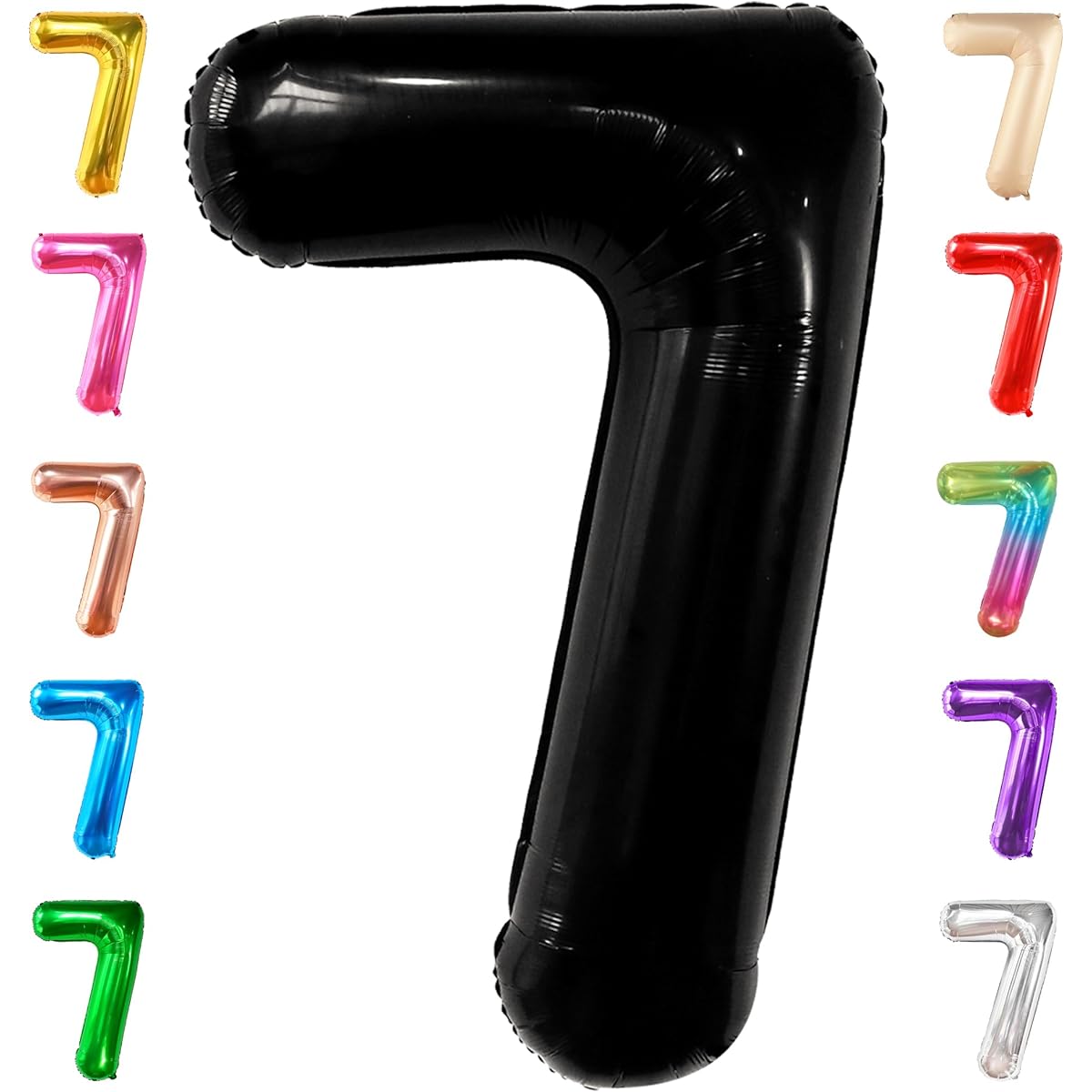 Black Number 7 Foil Balloon