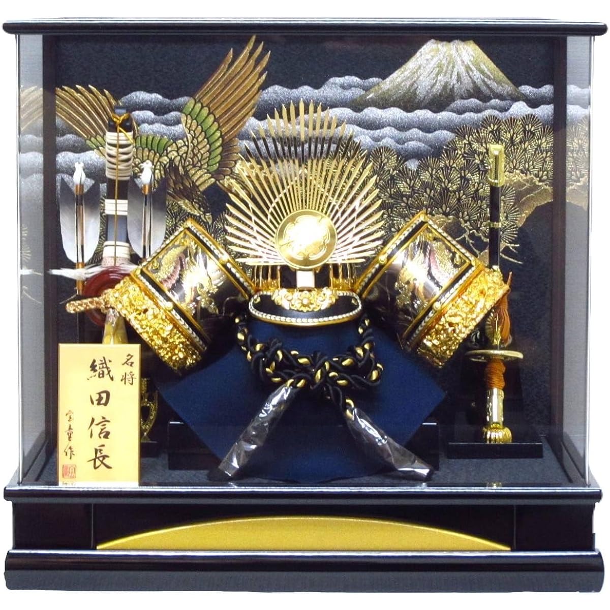 May Doll No. 12 Oda Kabuto Case Decoration YN0817GKC Width 43 x Depth 28 x Height 41cm Oda Nobunaga Kabuto Decoration May Doll Case with Two Swords Boys' Festival