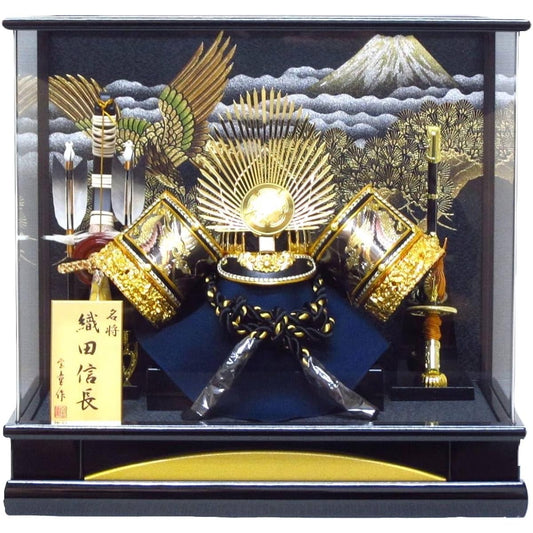 May Doll No. 12 Oda Kabuto Case Decoration YN0817GKC Width 43 x Depth 28 x Height 41cm Oda Nobunaga Kabuto Decoration May Doll Case with Two Swords Boys' Festival