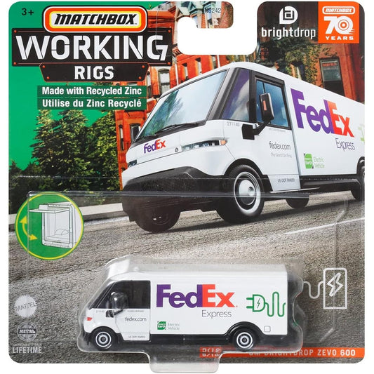 Matchbox - GM Bright Drop ZEVO 600 - FedEx Truck 5/16 - Working Rig 2023 Wave 2 - Shipped in Bubble Wrap in Box