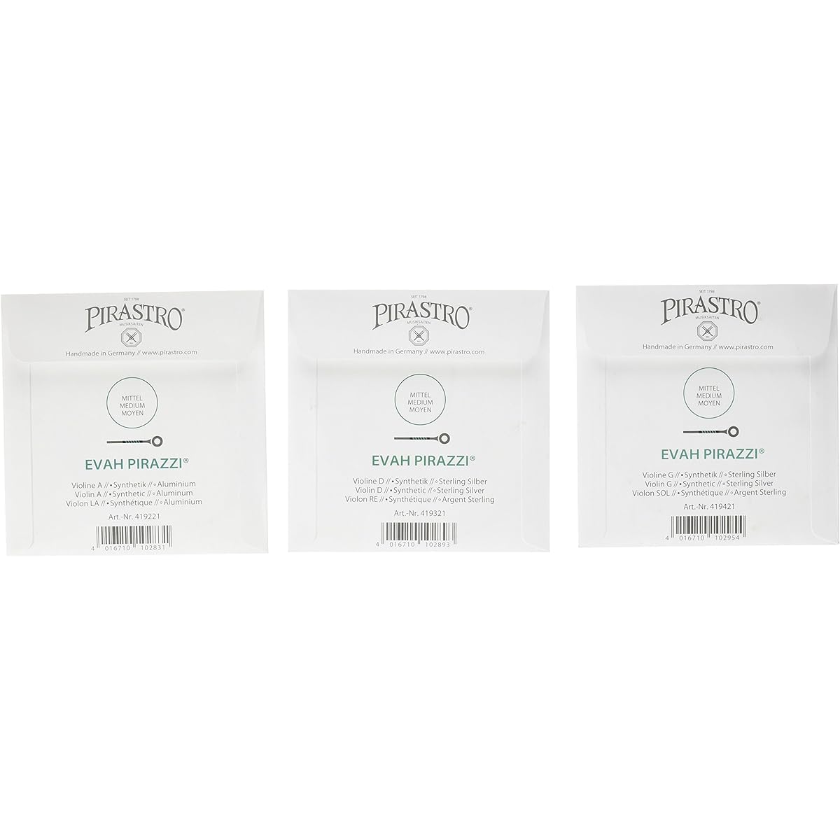 EVAH PIRAZZI Eva Pirazzi violin string A.D.G line set
