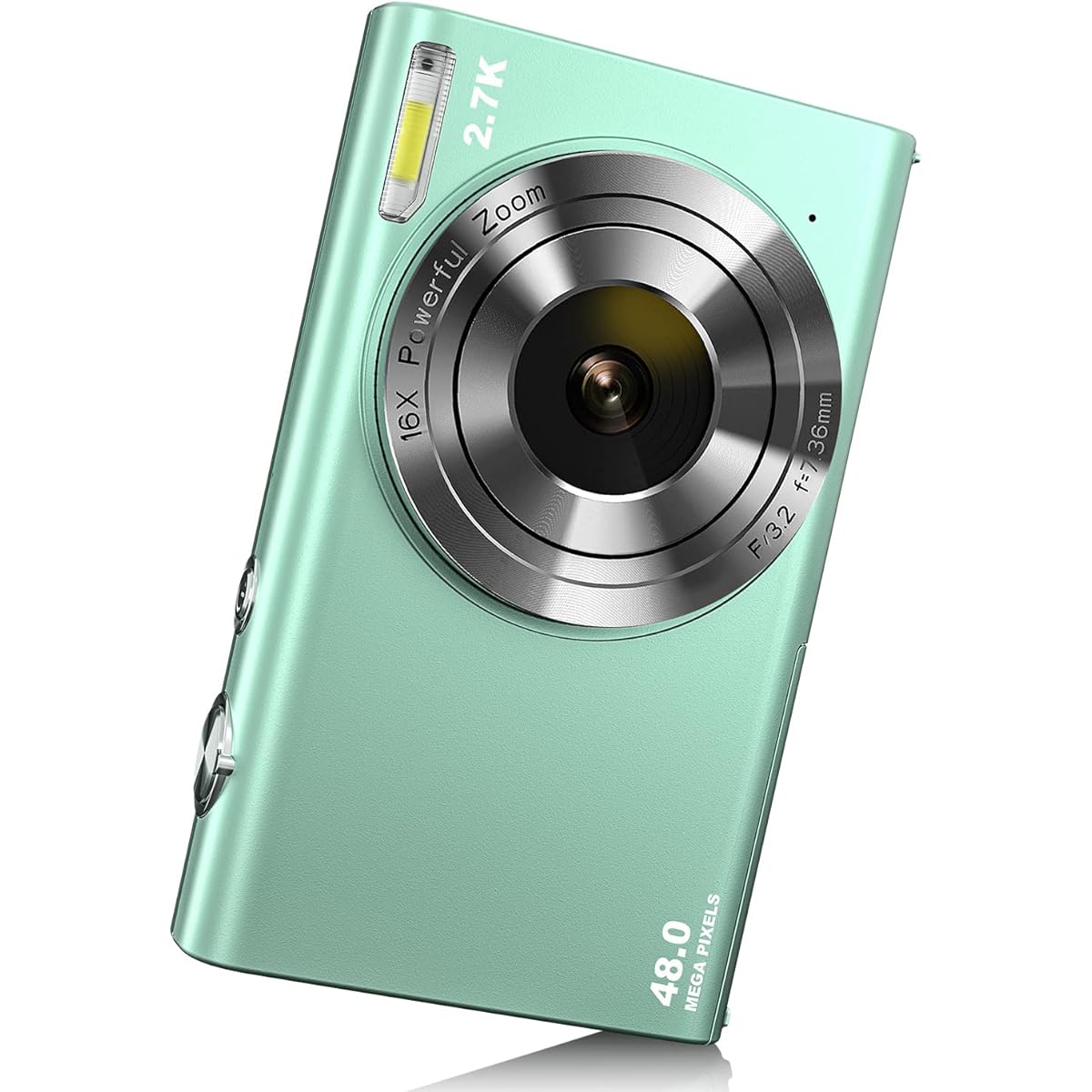 Rosdeca Digital Camera, 48MP Digital Camera, Toy Camera, HD Camera, 1080P, Lightweight, 2.88" 300,000 Pixel IPS Monitor, Mini Camera, for Students and Beginners, Green