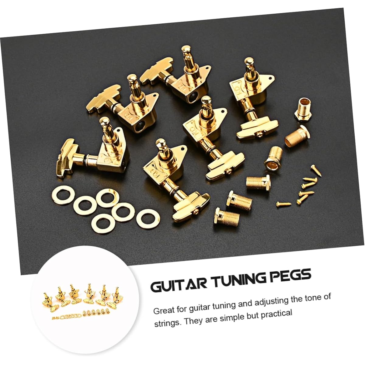VICASKY Set of 4 Guitar Strings, Folk Guitar, Classical, Musical Instrument, Electric Guitar, Knob, Nose, Zinc Alloy